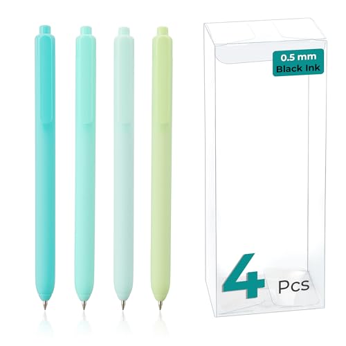 Y YOMA 4 Pcs Bolígrafo Gel Punta Fina 0.5mm Negro