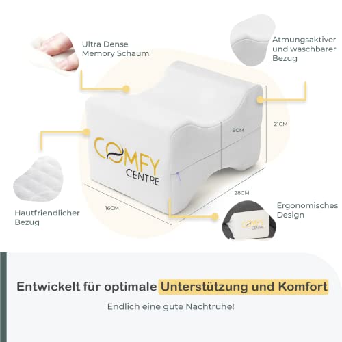 Kniekissen Comfycentre für Seitenschläfer mit orthopädischer Unterstützung