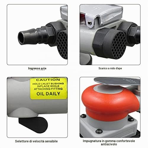 Estink Levigatrice Pneumatica Orbitale 75x100mm 10000rpm | In acciaio legato, per lavorazione legno, superficie quadrata