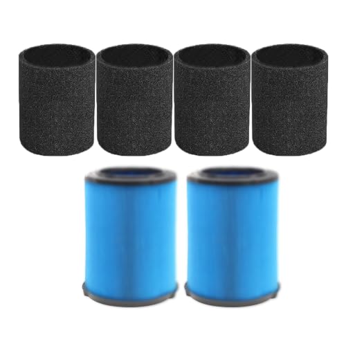 2Pk VF5000 Filter for Ridgid Shop Vac 5-20Gal Wet/Dry Vac, 4 Foam Sleeves