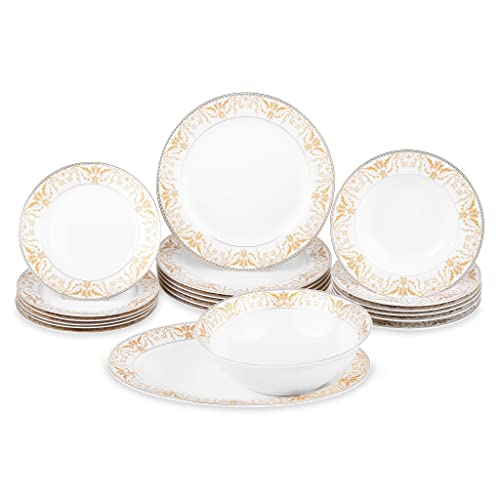Vajilla de 20 piezas, Donna, color blanco y dorado Cover