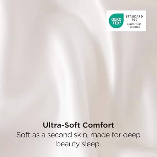 Bedsure Satin Pillowcases King Set of 2, Similar to Silk Pillow Cases Ivory by Bedsure - Image 5