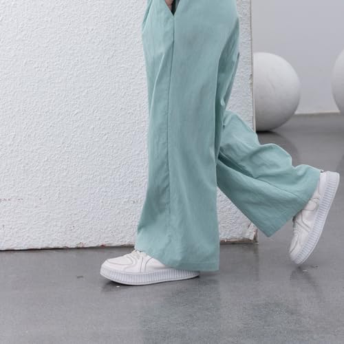 Image of Girls Pants 10-12 Years Flowy Palazzo Wide Leg Dress Pants for Girls Summer Black Pants Trousers 5-15 Years