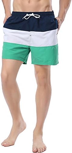 Pdbokew Men's Swim Trunks Quick Dry with Mesh Liner and Pockets
