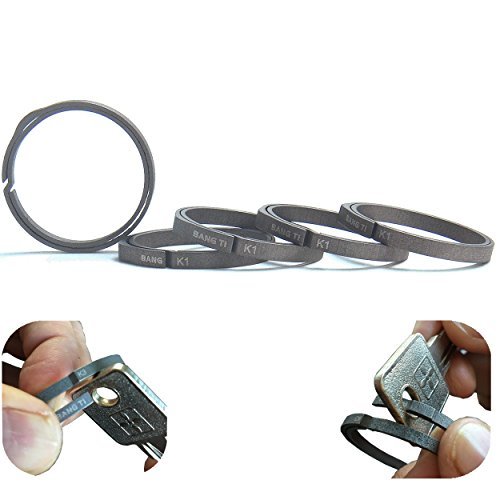 BANG TI Titanium Nail-Saving Flexible Small Keyrings (K1, 26mm/1.02