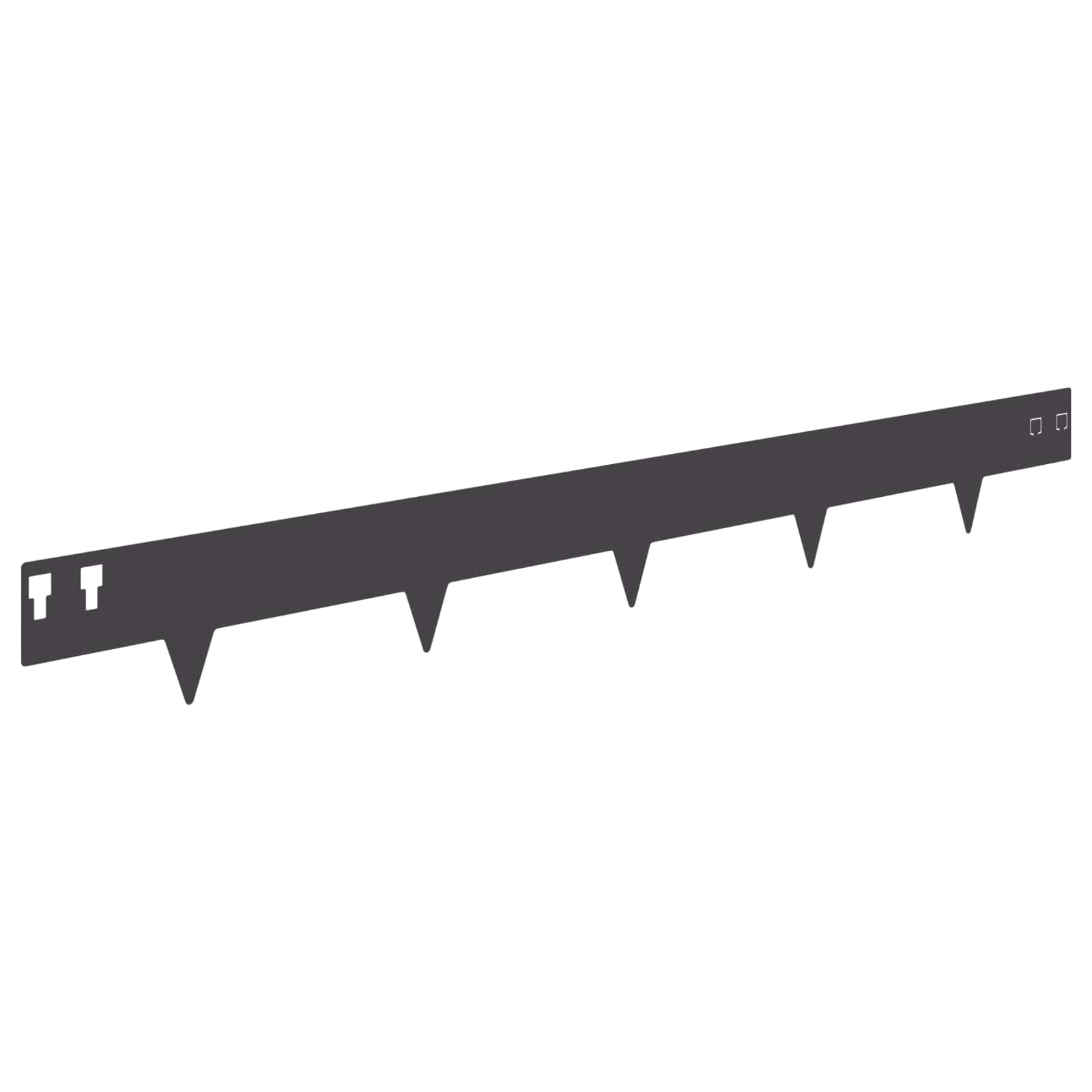 Lot de 20 bordures de pelouse en acier noir 100 x 12 cm