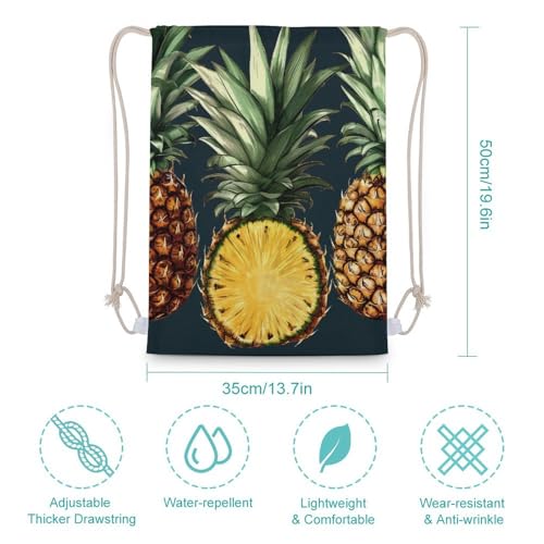 Drawstring Bag Backpack Pineapple Sackpack Foldable String Bags Sports Gym Bag for Shopping Yoga2