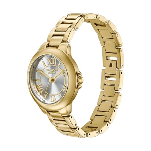 Image of Sonata Poze 8 Quartz Analog with White Dial Gold Alloy Strap Watch for Women - SP80158YM01W