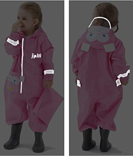 Ziweistar Unisex Toddler Baby Boys Girls Waterproof Rain Suit Sets Kids One Piece Rain Coat Coverall Hooded Jumpsuit 1-10 T thumb #4