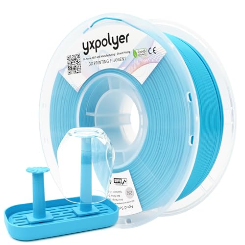 Image of PLA Plus Filament 1.75mm, Aqua Blue, SGS-Tested FDA-Compliant Food-Contact PLA Material, AMS-Compatible, Low Odor, Tougher Than Standard PLA, High-Speed 3D Printer Filament, 1kg Spool