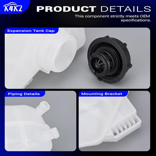 603-381 Coolant Reservoir Tank w/Cap for 2011-2019 Ford Fiesta 1.0L/1.6L by X4XZ - Used condition - Image 8