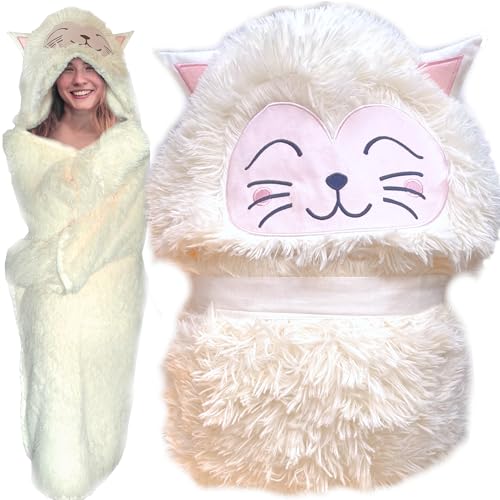 Evovee Cat Blanket for Adults Animal Sherpa Fleece Cat Lovers