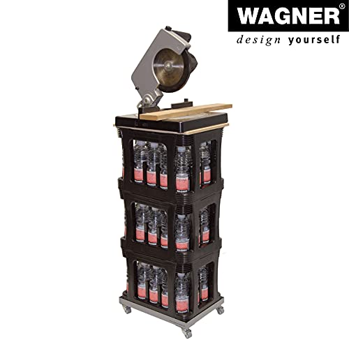 WAGNER Transportroller Transporthilfe I 41 x 31 x 8 cm, Tragkraft 100 kg Ifür genormte Stapelboxen & Getränkekästen I herausnehmbare Ladefläche I wendige Softlenk-Rollen I vielseitig einsetzbar