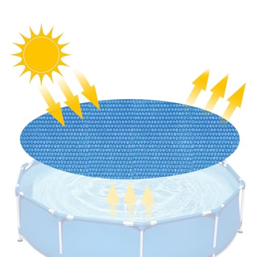 Bâche Piscine Ronde 180cm, Bâche à Bulles pour Piscine, Bâche Piscine Solaire, Couverture Solaire pour Piscine Hors Sol, Couverture de Piscine étanche à la poussière, Couverture de Bain à remous Bleu