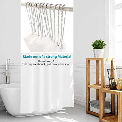 Shower Curtain Hooks Long Size 27Inch/70Cm, Shower Curtain Rings 12Pcs, Spa-Quality Look, Stainless Steel #TOP4