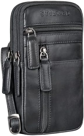 STILORD 'Asher' Marsupio In Pelle Uomo – Vintage, Borsa Da Cintura E Tracolla, Portafoglio E Passaporto, Colore Bergamo Marrone - 2