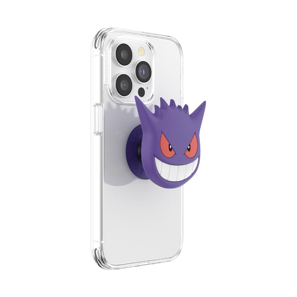 PopSockets: PopGrip - Soporte y Agarre para Teléfonos Móviles y Tablets con un PopTop Intercambiable - Pokémon - PopOut Gengar Face