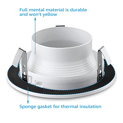 torchstar 4 inch classic white recessed light trim metal step baffle trim fit halojuno remodel recessed housing 4 inch can light trim for par16 par20 br20 white pack of 6