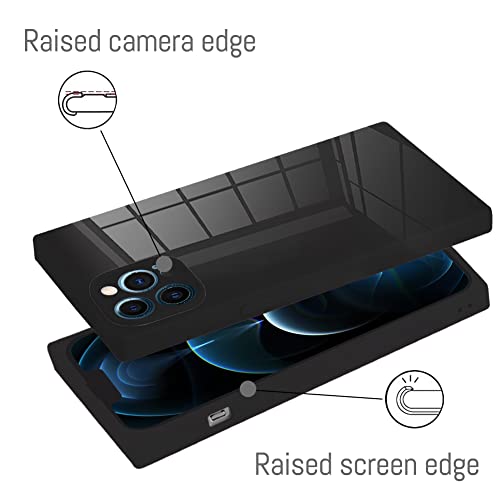 Lsl For Iphone 12 Pro Max Case Square Black Soft Tpu Bumper Anti-Drop Anti-Scratch Shock Absorption Protective Wireless Slim Cover Compatible With Iphone 12 Pro Max 6.7 Inch For Women Girls Men #TOP3