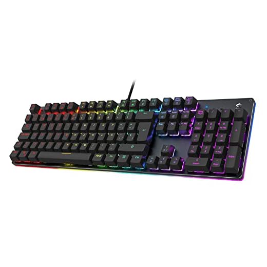 Black Shark Teclado Mecánico Gaming, Retroiluminación RGB, Teclados Gaming PC Español con Cable, Interruptores Azules, Anti-Efecto Fantasma de 105 Teclas, Sixgill K2