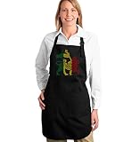 Word Art Apron - Rasta Lion - One Love- LA Pop Art Black