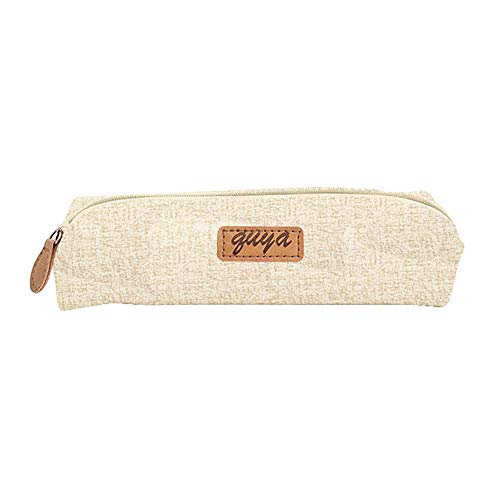 geshiglobal - Estuche de lona para estudiantes, pequeño estuche de papelería para la escuela y la oficina, color blanco Cover