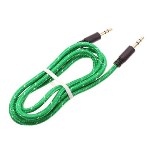 Cable Auxiliar Jack 3.5mm Trenzado Verde 1 m