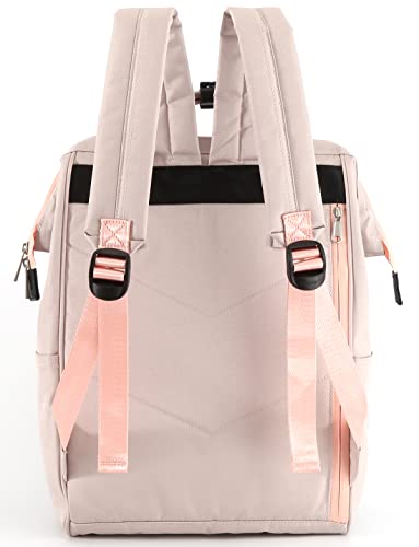 himawari Travel Backpack with USB Charging Port 15.6 Inch Doctor Work Bag for Women&Men(9003-Grey pink04#)4