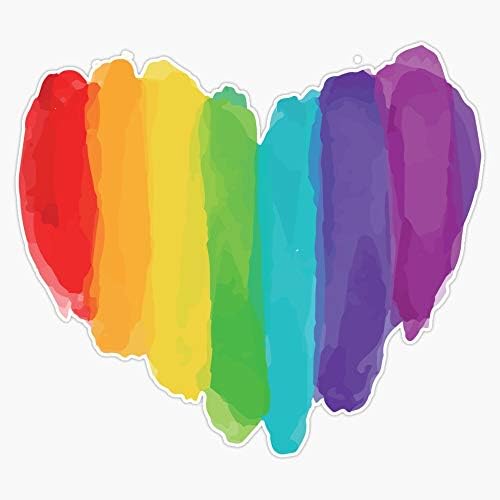 Lgbtq Watercolor Love Heart Vinyl Waterproof Sticker Decal Car Laptop Wall Window Bumper Sticker 5"