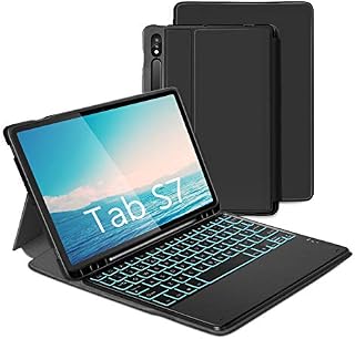 Backlit Keyboard Case Compatible with Samsung Galaxy Tab S8/S7 11-Inch, Case with Keyboard UK Layout Compatible with Samsung Galaxy Tab S8/S7, Black