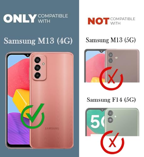 Image of Jkobi Back Cover Case for Samsung Galaxy M13 4G (Crystal Glass Back | Camera Protection | Shockproof Bumpers | Professional Black)