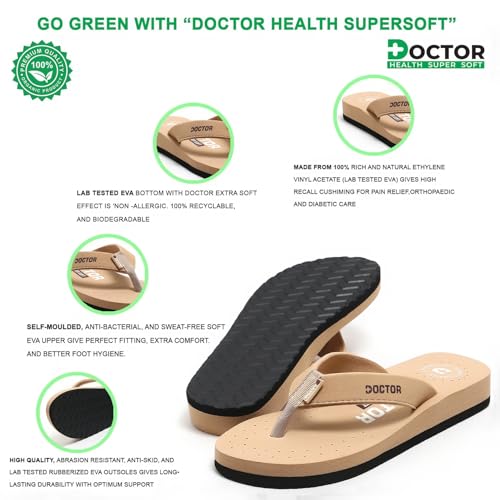 Image of DOCTOR HEALTH SUPER SOFT Women's Orthopedic Sandals And Slippers | Lightweight Anti-Skid Comfort Slides for Heel Pain Relief | Soft Cushion Sole Footwear for Everyday Use