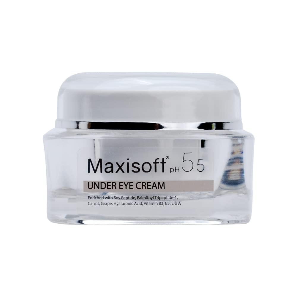 Maxisoft Under Eye Cream 30 gm|With Almond Oil, Aloe, Shea & Cocoa Butter, Chammomile, Vitamin E, Shea Butter, Sun Flower Oil |Mineral Oil Free| Paraben Free|(30 gm) (Pack of 1 (30gm x 1))