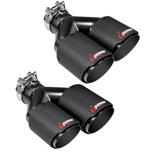 Upower Pack of 2 Carbon Fiber Exhaust Tip Tailpipe 2.5