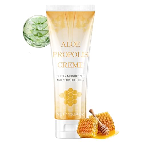 Aloe Propolis Creme Propolis Salbe für Trockene und Gereizte Haut Tiefenhydration für Gesicht und Körper Propolis Gesichtscreme Frauen und Männer Glow Creme für strahlende Haut (113 g (1er Pack))