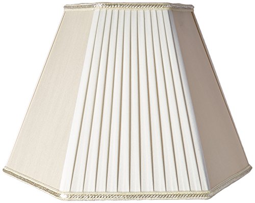 Royal Designs Beige/Eggshell Pleated Hexagon Designer Lamp Shade, Beige/Eggshell, 6 x 12 x 10