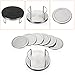 JUXYES Set of 6 Stainless Steel Round Coasters with Holder & Sponge Bottom, Silver Metal Cup Coasters Set Stunning Cool Coaster Cups Mats Decor for Restaurant Kitchen bar Dining Table