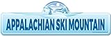 Appalachian Ski Mountain Street Sign | Indoor/Outdoor | Skiing, Skier, Snowboarder, Décor for Ski Lodge, Cabin, Mountian House | SignMission Personalized Gift