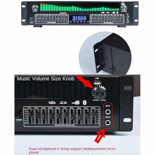 Égaliseur Stéréo 31 Bandes haute précision réduction du bruit et télécommande 12 modes