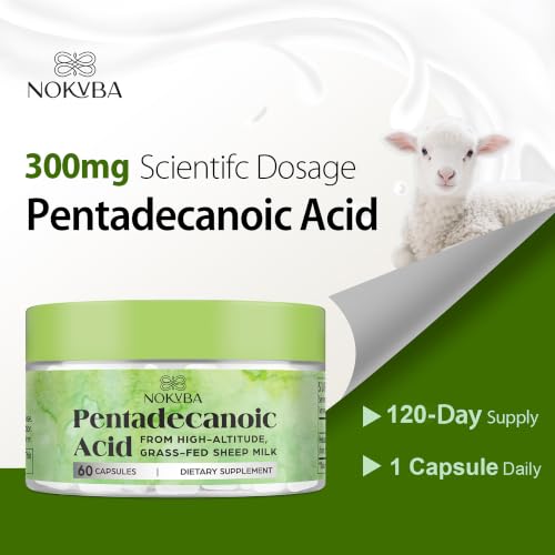 Image of Pentadecanoic Acid C15:0 Supplements 300mg High-Altitude Sheep Milk Sourced | 120 Capsules