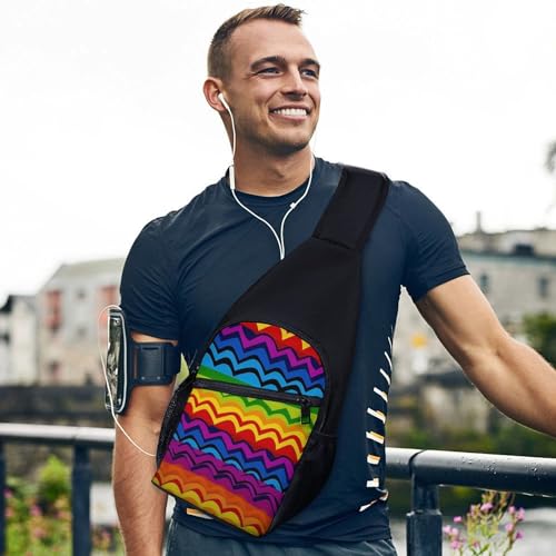 Bolso bandolera deportivo con diseño arcoíris miniatura 3
