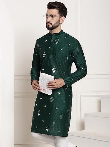 Image of SOJANYA (Since 1958 Men's Silk Blend Designer Long Kurta