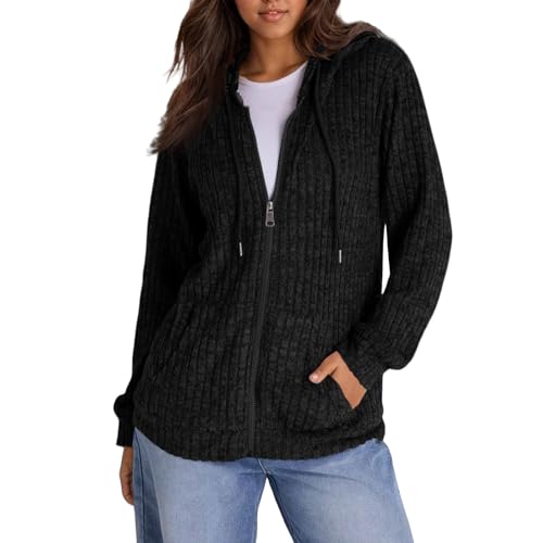 トップス L.G.B Flare Sleeve Hoodie Black Cardigan Herrnalise Women's Long Sleeve Gothic Hoodie Full Zip Up