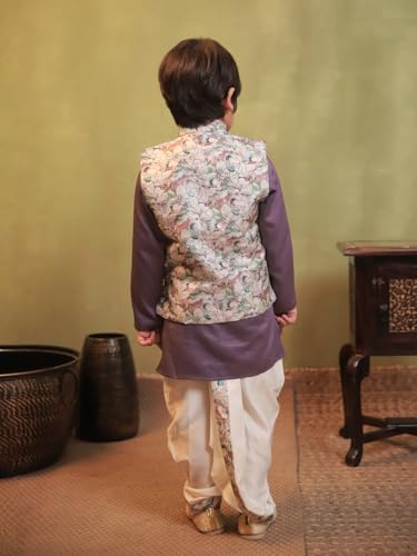 Image of AJ DEZINES Kids Ethnic Wear Kurta Waistcoat and Dhoti Pant for Boys