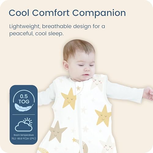 Image of Sleep Sack 18-24 Months, Light Wearable Blanket with 2-Way Safe Zippers, Soft Sleeping Bag for Babies,2-Pack,0.5 TOG
