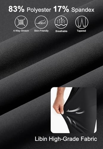 Herren Golfhose Stretch Slim Fit Golf Jogginghose Anzughose Sporthose Lang Jogger Pants Chino Stoffhose mit Taschen – Bild 5