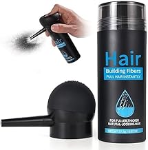 Hair Building Fibers, Professional Quality Fiber Hair Powder, Hair Thickening Fibers (Medium Brown with Applicator)