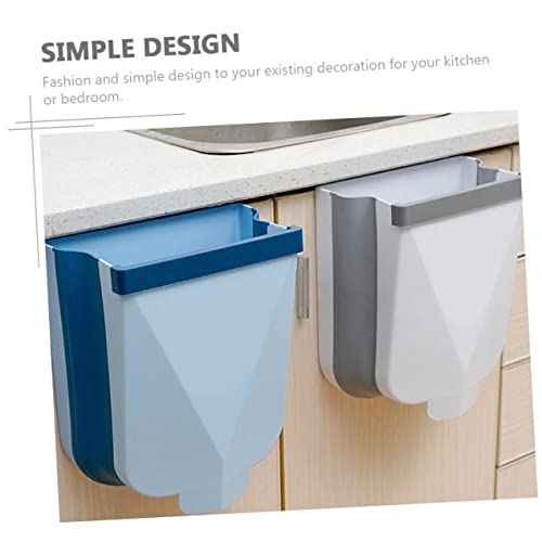 Caneca de basura rectangular azul para cocina y oficina miniatura 5