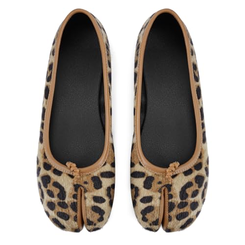 Image of VBDB Tabi Ballet Flats Shoes for Women Rounde Toe Wide Width Split Toe Low Heel Comfortable Flats Shoes