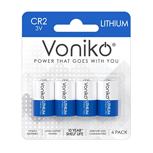 Voniko Cr2 3V Lithium Batteries (4-Pack), Cr2 3 Volt High Power Lithium-Battery 10 Years Shelf Life – For Video And Photo-Cameras, Equipment-Lighting, And More #TOP16